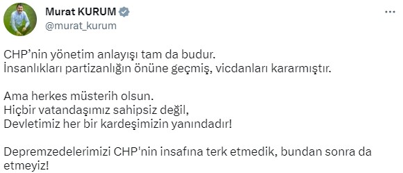 murat kurum dan kaldiklari otelden tekirdag belediyesi tarafindan cikarilan depremzedeler icin tepki